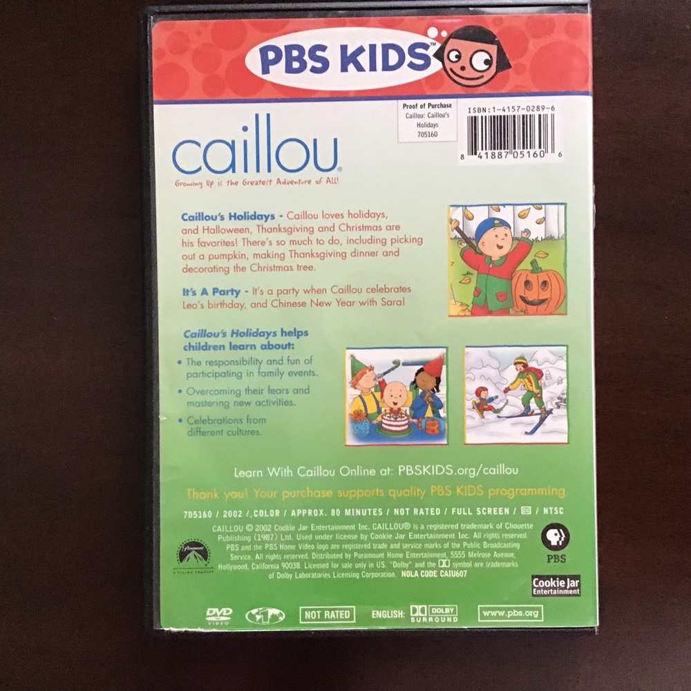 PBS Kids Caillou - Caillou’s Holidays - Picture 2 of 3